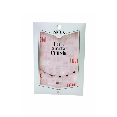 Pulseira prateada aço "Tu és e a minha Crush" | Noa Story