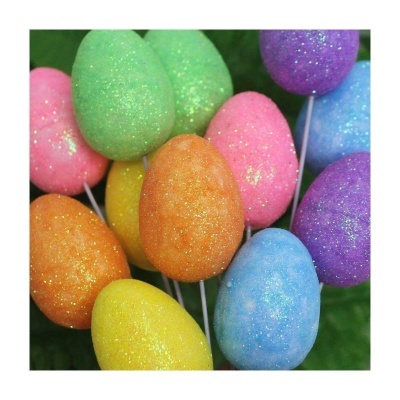 6 Ovos decorativos Glitter Páscoa