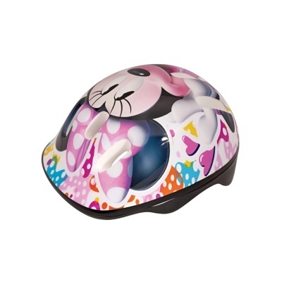 Capacete de criança colorido com desenho de personagem animada