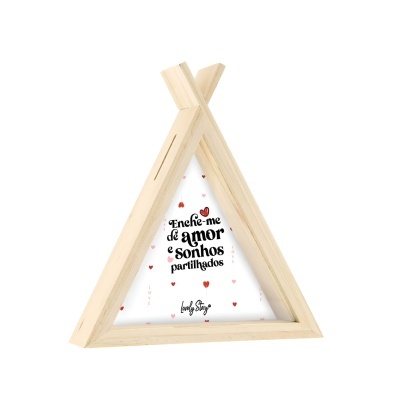 Mealheiro de madeira “Enche-me de amor e sonhos partilhados” | Lovely Story