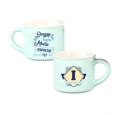 Chávena café aveludada Azul "I"