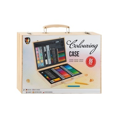 Mala de madeira Pintura 86 peças | Grafix