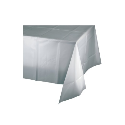 Toalha de mesa plástico prateada