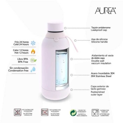 Garrafa térmica Pink Princess 350ml | Aurea