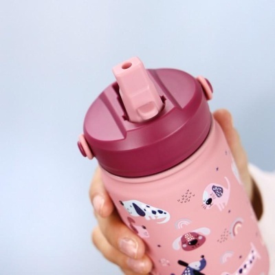 Garrafa térmica infantil com palhinha Make Up Paw Dogs 330ml | Aurea Kids Garrafa térmica infantil com palhinha Make Up Paw Dogs 330ml | Aurea Kids