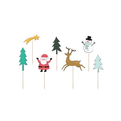 Conjunto 7 cake toppers Natal