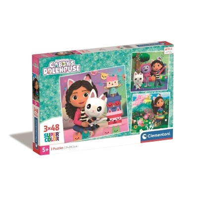 Puzzle Gabby's Dollhouse 3x48 peças Supercolor | Clementoni