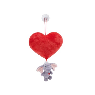 Coração de peluche com Elefante Love cinza escuro | Nici