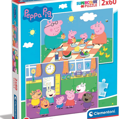Puzzle Peppa Pig 2x60 peças Clementoni Supercolor