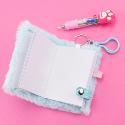 Mini Bloco de Notas Porta-Chaves com Caneta Multicor | Girabrilla