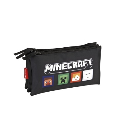 Estojo escolar triplo Minecraft