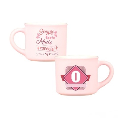 Chávena café aveludada Rosa "O"