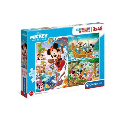 Puzzle Mickey e Amigos 3x48 peças | Clementoni