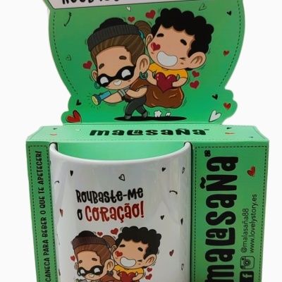 Caneca cerâmica "Roubaste-me o coração!"