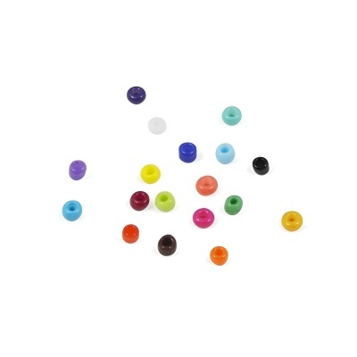 Caixa de missangas opacas coloridas