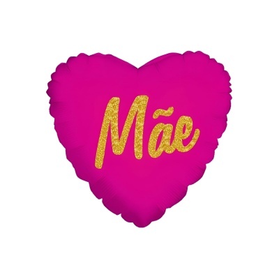 Balão Metálico Coração "Mãe" 45cm