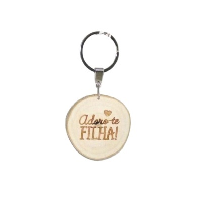 Porta-chaves de madeira "Adoro-te Filha!"