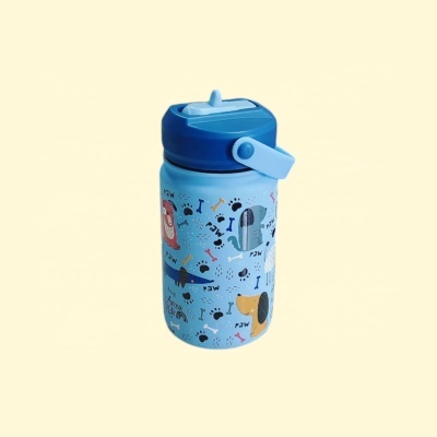 Garrafa térmica infantil com palhinha Sky Paw Dogs 330ml | Aurea Kids Garrafa térmica infantil com palhinha Sky Paw Dogs 330ml | Aurea Kids