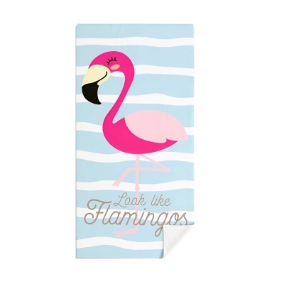 Toalha de praia Flamingo microfibra