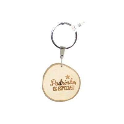 Porta-chaves de madeira "Padrinho és especial!"