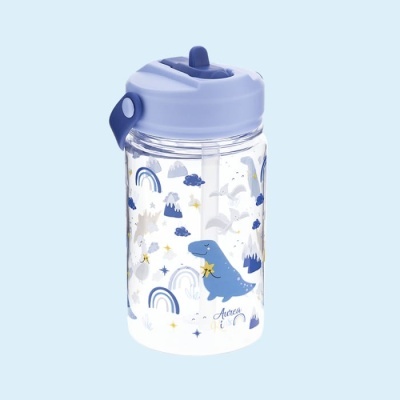 Garrafa Tritan com Palhinha Dinos 350ml | Aurea