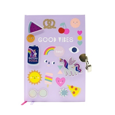 Diário com cadeado Good Vibes