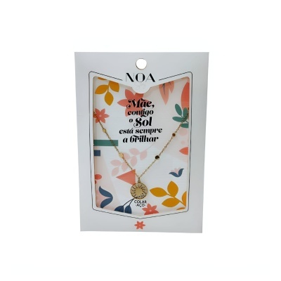 Colar dourado aço “Mãe, contigo o sol está sempre a brilhar” | Noa Story