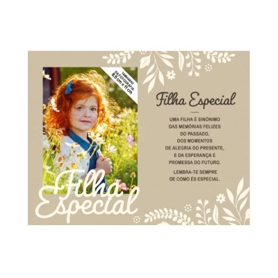 Moldura de madeira "Filha Especial" | H&H
