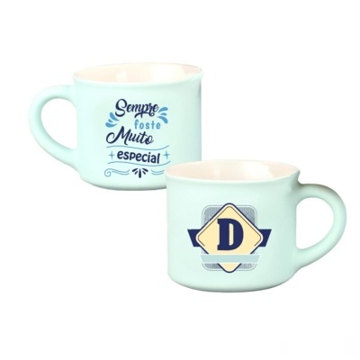 Chávena café aveludada Azul "D"