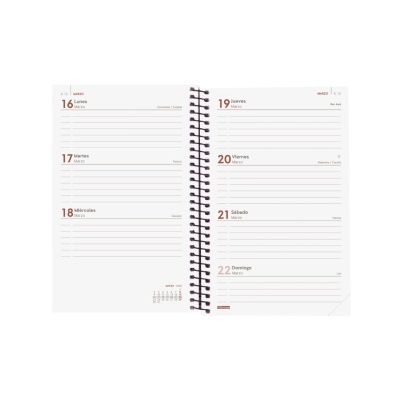 Agenda semanal 2026 Espiral Beta Vermelho | Finocam