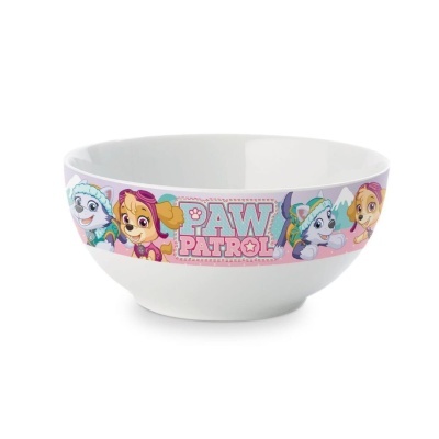 Tigela branca com decoração PAW PATROL colorida