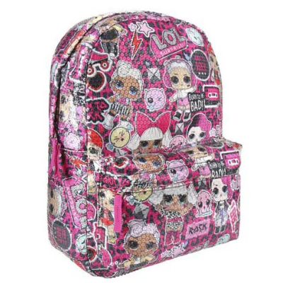Mochila Escolar 42cm LOL Surprise Lantejoulas