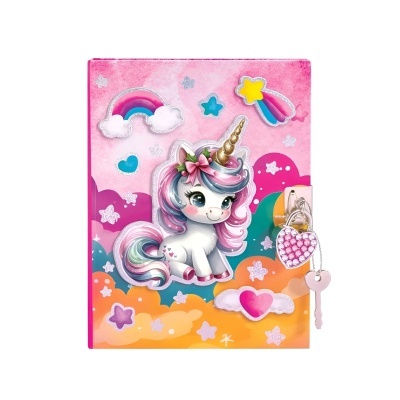 Diário secreto com cadeado Unicórnio