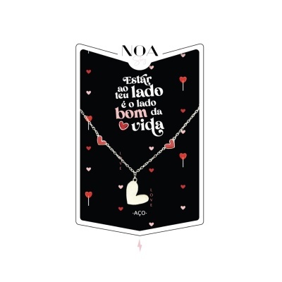 Colar prateado Aço "Estar ao teu lado é o lado bom da vida" | Lovely Story