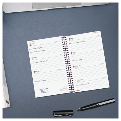 Agenda semanal 2026 Espiral Beta Vermelho | Finocam