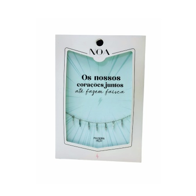 Pulseira prateada aço "Os nossos corações juntos até fazem faísca" | Noa Story