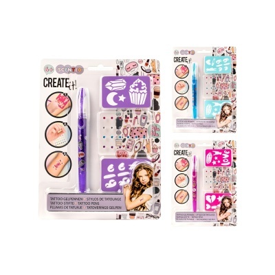 Caneta para Tatuagens, Stencil e Brilhos Create It!