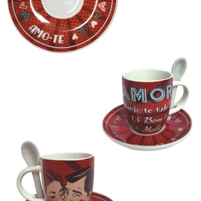Set café com colher "casal"