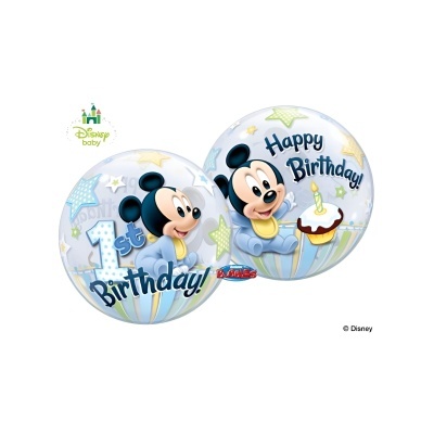 Balão Bubble Mickey Baby 1º Aniversário