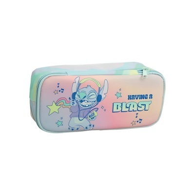 Estojo Escolar com 2 Compartimentos Stitch