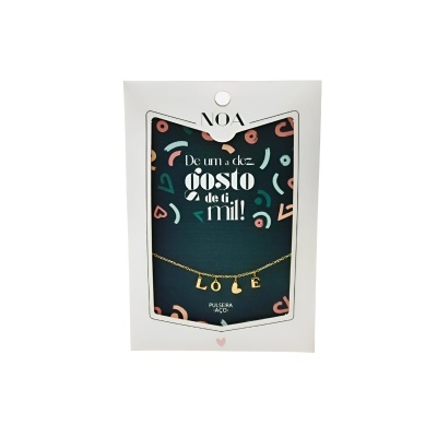 Pulseira dourada aço "De um a dez, gosto de ti mil!" | Noa Story