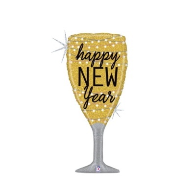 Balão metálico flute "Happy New Year" 37"