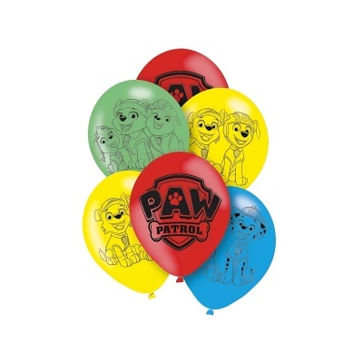 6 Balões Látex Patrulha Pata 11"