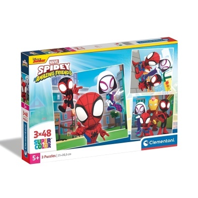 Puzzle Spidey e Amigos 3x48 peças Supercolor | Clementoni