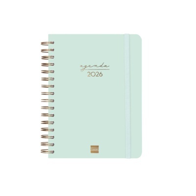 Agenda diária A5 2026 Espiral Alma Mint | Finocam