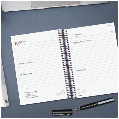 Agenda diária A5 2026 Espiral Beta Laranja | Finocam