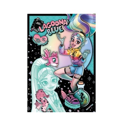 Capa ilustrada de Lagoon Blue com personagens coloridos e texto no topo