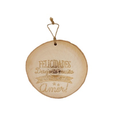Placa de madeira "Felicidades"