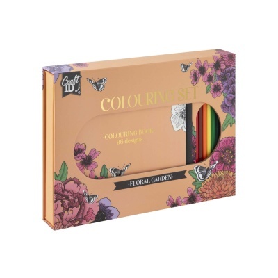 Conjunto de colorir Jardim Floral com 10 lápis de cor