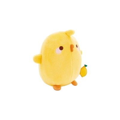 Pelúcia amarela macia em fundo branco